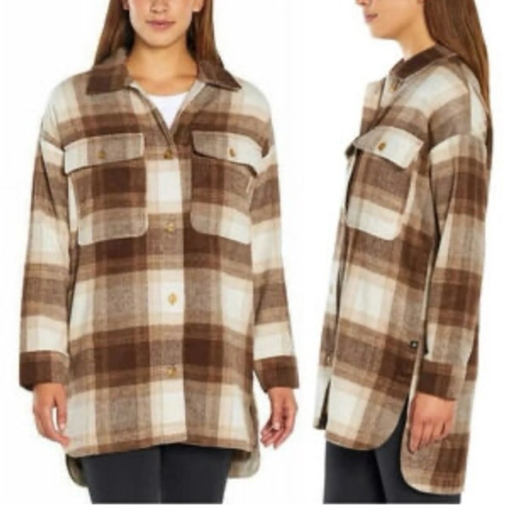 Banana Republic Brown Plaid Flannel Shacket Shirt Jacket Avail. in XL and XXL